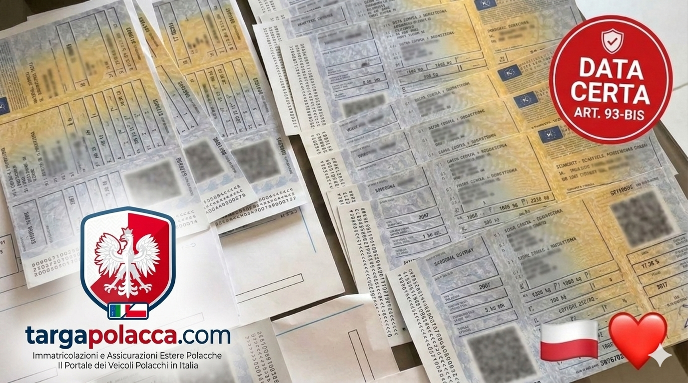 documenti targa polacca data certa art 93 bis scudo legale conducente