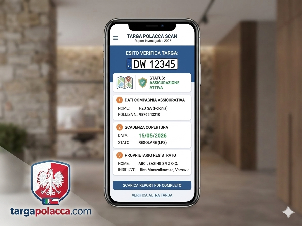 visura targa polacca online controllo proprietario assicurazione scan sinistro